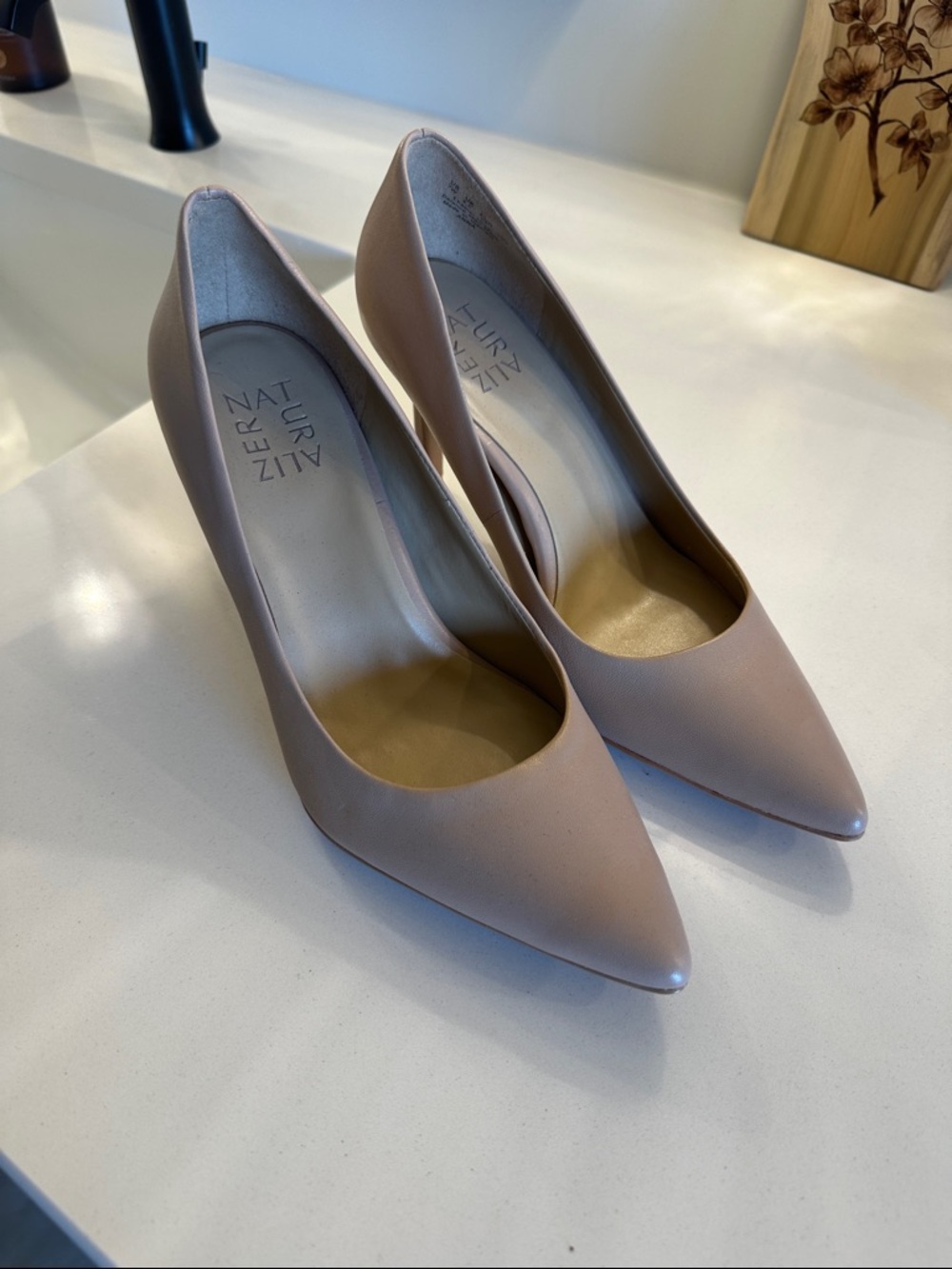 Naturalizer Classic Pointed-Toe Pumps in Blush Taupe
